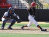 Outfielder Chase Grant knocks in two runs for The Comets on a 4th inning triple against San Diego Mesa College on March 22 at Palomar Ballpark. Palomar put 5 runs on the scoreboard in the 4th inning and went on to win the game 16-11. Stephen Davis/The Telescope