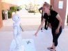 Palomar student Madison Boone interacts with Pepper on Oct. 16 at the Escondido campus. Claudia Whitman/ The Telescope