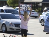 Donald Trump supporter were out raising their support signs on Ynez street in Temecula, CA. Oct 22. The overall response was mixed with occasional yelling, honking and obscene hand gestures. Johnny Jones /The telescope