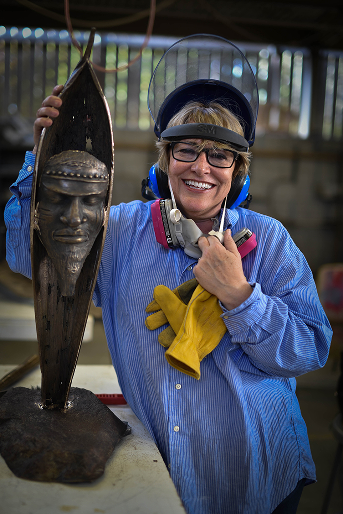 Palomar Foundry member Paula Beck spends her free time sculpting and figurines and cultural status in the Art department workshop. Johnny Jones/the Telescope
