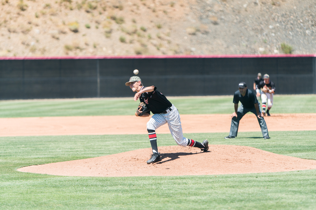 Palomar starting pitcher Nate Stilinovich threw 5 innings on 6 hits to get the no decision on April 20 against Grossmont College. Pat Rindone / The Telescope