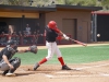 Casey Henderson singles to load up the bases in the first inning of Palomar’s game on April 29. The Comets beat San Diego 10-4 improving their conference record to 18-6. Shaye Cunningham/The Telescope