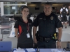 Palomar campus police Emily Riddle and Officer Gerard Perez setup a temporary parking pass registration tent to speed up the process for new and returning students Aug. 22. Johnny Jones /The Telescope