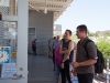 Palomar students, Brandon Hernandez, junior for Digital 3D Design Animation, and Alex Tesler, freshman for Criminal Justice, wait in line for one hour to acquire their Palomar ID card on the second day of classes, Aug. 23. Zachary Maxwell/The Telescope