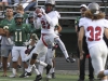 Palomar defensive back Dominique Love steps in front of the Grossmont College wide receiver and intercepts the ball during the fourth quarter.. The Comets defeated the Griffins 36-28 on Nov. 12 and finished the season 4-6, 2-3. Philip Farry / The Telescope