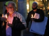 Participants (in the foreground) and Imam Fayaz Nawabi (in the background) walking towards an interfaith candlelight vigil that honored the memory of the victims of San Bernardino massacre. The event was hosted by the Christ Presbyterian Church of Carlsbad, the Jewish Collaborative of San Diego and the the North County Islamic Foundation. Dec. 8, 2015 in Carlsbad. Photo by Lou Roubitchek / The Telescope