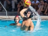 Palomar's Conner Chanove (4) throws the ball away from goal during the Men's Water Polo PCAC Conference Game between Palomar and Grossmont on Nov. 5 at the Ned Baumer Pool while goalie Tony Oreb (1) watches from behind. Palomar men won the title with a score of 10-9. Coleen Burnham/The Telescope