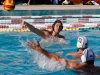 Palomar's Josh Benitez (7) attempts to throw a goal during the men's water polo game against Grossmont on Sept. 28 at the Wallace Memorial pool. Grossmont players Chris Manley (13) and Chris Sedberry (3) move in to try stop the play. Palomar men won 15-10. Coleen Burnham/The Telescope