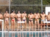 Palomar men's water polo team lines up as each player’s names is announced before their game on Sept. 28 versus Grossmont. They come out of the game victorious 15-10. Zachary Maxwell/ The Telescope