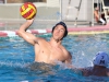 Palomar player Mark Morin (11) while being guarded by San Diego Mesa player Marco Roy (7) Oct. 19 at Wallace Memorial Pool. The Comets lost to defending state champion San Diego Mesa 20 to 13. Johnny Jones/The telescope