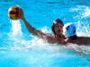 Palomar player Paul Schaner (5) being guarded by San Diego Mesa player Wyatt Schmidt (4) Oct. 19 at Wallace Memorial Pool. The Comets won to match against San Diego Mesa 20-13. Johnny Jones/The telescope