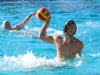 Palomar player Paul Schaner (5) aggressive play in the pool set the comets up for their next points at Wallace Memorial Pool on Oct. 19. The Comets won to match against San Diego Mesa 20-13. Johnny Jones/The telescope