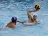 Palomar's Paul Schaner (5) gets ready to throw the ball during the men's water polo game between Palomar and Mesa on Sept. 21 at the Mesa College Pool. Mesa's Max Perlin (5) defends. Coleen Burnham/The Telescope