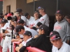 Players sit in the dugout during their first game on Palomar's brand new field. The team played against College of the Desert on Jan. 27. Michaela Sanderson/The Telescope