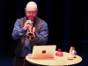 Musician Glen Whitehead plays his trumpet with nature sounds on Oct. 6 for the Concert Hour at Howard Brubeck Theatre. Claudia Whiteman/The Telescope