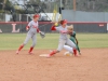 Palomar short-stop Brooke Huddleson (4) forces out Grossmont College Jessica Rubio (4) at second base during the April 8 game. Comets won 11-3 over the Griffins. Tracy Grassel/The Telescope