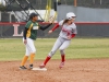 Palomar center fielder Taylor Willis (8) touches 2nd base as she looks back to see where the ball is during the April 8 game against Grossmont College. Comets won 11-3 over the Griffins. Tracy Grassel/The Telescope