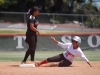 Palomar player Keyona Villanueva slides into second base early in the bottom of the 1st inning against Imperial Valley Friday, April 20 at the Palomar College softball field. Amanda Raines/The Telescope
