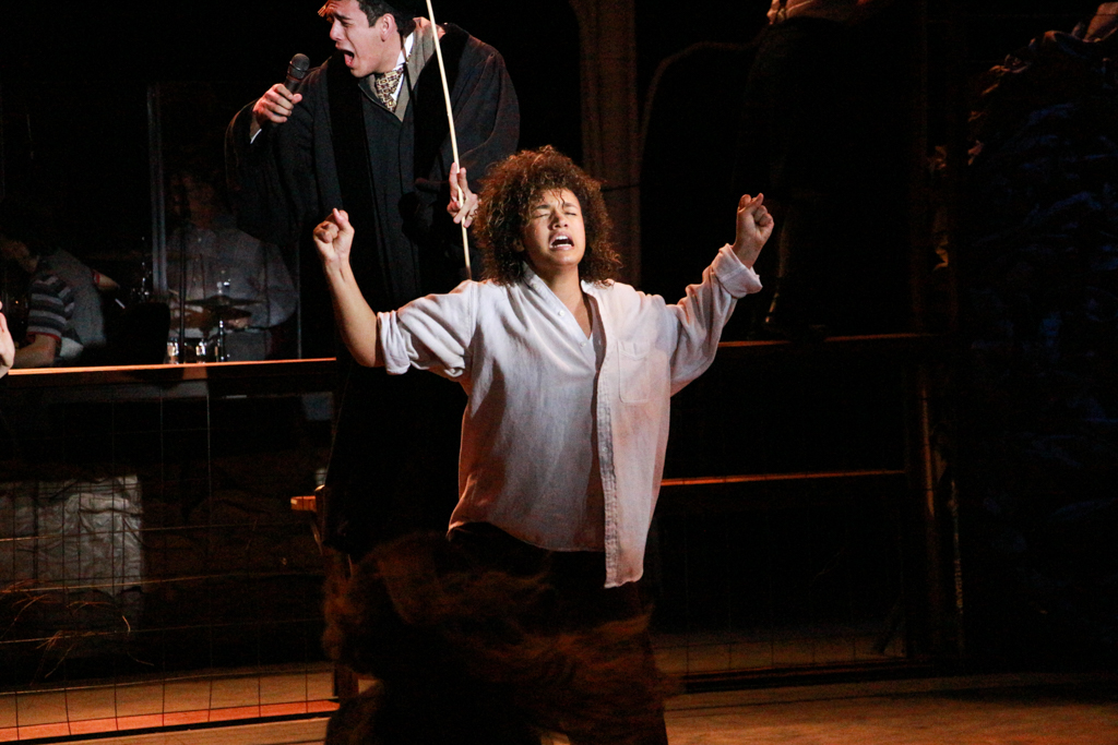 Jazmine Rogers as Ilsa sings the song "Totally Fucked" in the Feb. 24 dress rehearsal of Spring Awakening. Christopher Jones/The Telescope