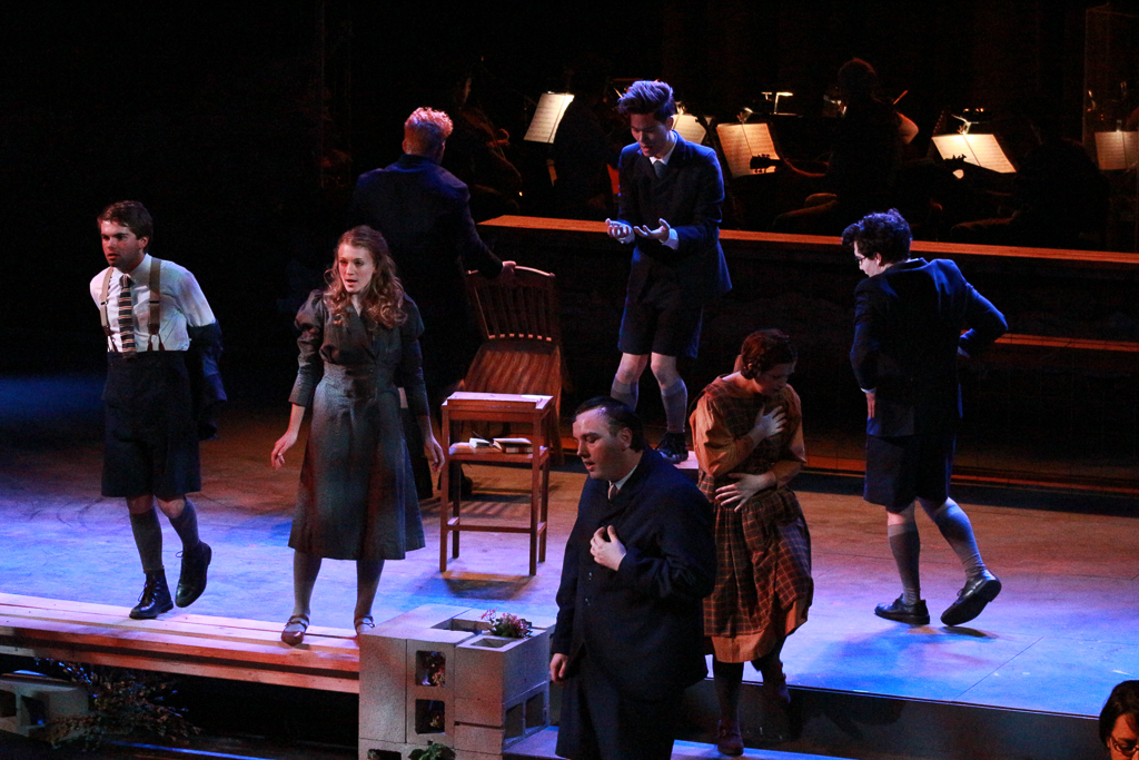 The cast performs the song "Touch Me" from the musical Spring Awakening Feb 24. Christopher Jones/The Telescope
