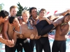 Allen Klein, Dylan Van Horn, Alexander Nider, Jach Wagonis, Connor Baine, Abe Turner and Jarquin Martin (l to r) from the Palomar Men’s Swim Team 2017 joke around after the completion of the PCAC Conference Swim Meet on April 22 at the Wallace Memorial Pool. Coleen Burnham / The Telescope