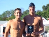 Palomar’s Connor Baine (R) and Mesa’s Chris Evangalista (L) stand together after they were named Conference Men's Swimmers of the Year. The 3 day event ran from April 20 - 22 at the Wallace Memorial Pool. Coleen Burnham / The Telescope