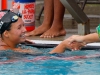 Palomar's Lucy Gates and Grossmont's Elyssa Perrins (l to r) shake hands after swimming the 100-yard breaststroke during the meet against Grossmont at the Wallace Memorial Pool on April 8. Gates placed first with a time of 1.13.77. Coleen Burnham/The Telescope