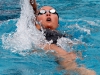 Palomar's Michelle Jacob swims the 200-yard backstroke during the swim meet agianst Grossmont on April 8 at the Wallace Memorial Pool. Jacob placed first with a time of 2.20.56. Coleen Burnham/The Telescope
