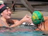 Sydney Thomas and Gabriela White shake hands after swimming the women’s 100-yard freestyle at the swim meet between Palomar and Grossmont on March 17 at the Wallace Memorial Pool. Heimback placed first with a time of 57.95 and the women won the meet overall with a score of 153 - 74. Coleen Burnham/ The Telescope