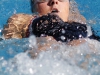 Palomar's Carley Woods swims the 50-yard backstroke event during the 2016 Waterman Festival Pentathlon at the Wallace Memorial Pool on Feb. 5. Woods swam a time of 35.14. The Pentathlon is a meet where all swimmers swim every event. Their individual times are then compiled at the end of the day to reveal a final overall score and place. Coleen Burnham/The Telescope