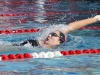 Palomar's Michelle Jacob swims the 100-yard backstroke event during the 2016 Waterman Festival Relays at the Wallace Memorial Pool on Feb. 6. Brown swam a time of 1.04.05 and this earned her first place. Coleen Burnham/The Telescope
