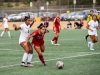 Palomar midfielder Adriana Gutierrez, chooses her path and moves forward. Comets met the Spartans on Oct. 28, at MinKoff Field. Spartans defeated the Comets 4-1. Mitchell Hill/The Telescope