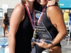 Palomar captain Dallas Fatseas (right) and Sydnee Thomas (left) hold the winning trophy after their team won the 2016 Women's Water Polo PCAC Conference against Mesa on Nov. 5 at the Ned Baumer Pool. Palomar women won the title with a score of 8-7. Coleen Burnham/The Telescope