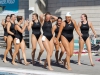 The Palomar College womens water polo team, shown (l to r) Paulina DeHaan, Rebekah Blackburn, Kylie Slater, Jordan Heimback, Emma Thomas, Jazmin Handorf, Dallas Fatseas and Sydnee Thomas make their way over to the winning table to receive their trophy and medals after winning the 2016 Women's Water Polo PCAC Conference between Palomar and Mesa on Nov. 5 at the Ned Baumer Pool. Palomar women won the title with a score of 8-7. Coleen Burnham/The Telescope