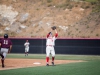 Palomar's Grant Buck catches a popfly at first base to end the inning during the match against Southwestern College on April 27. Pat Rindone / The Telescope