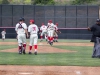 Infielders for Palomar celebrate a win in the middle of the field after taking down Southwestern College 5-0 on April 27. Pat Rindone / The Telescope