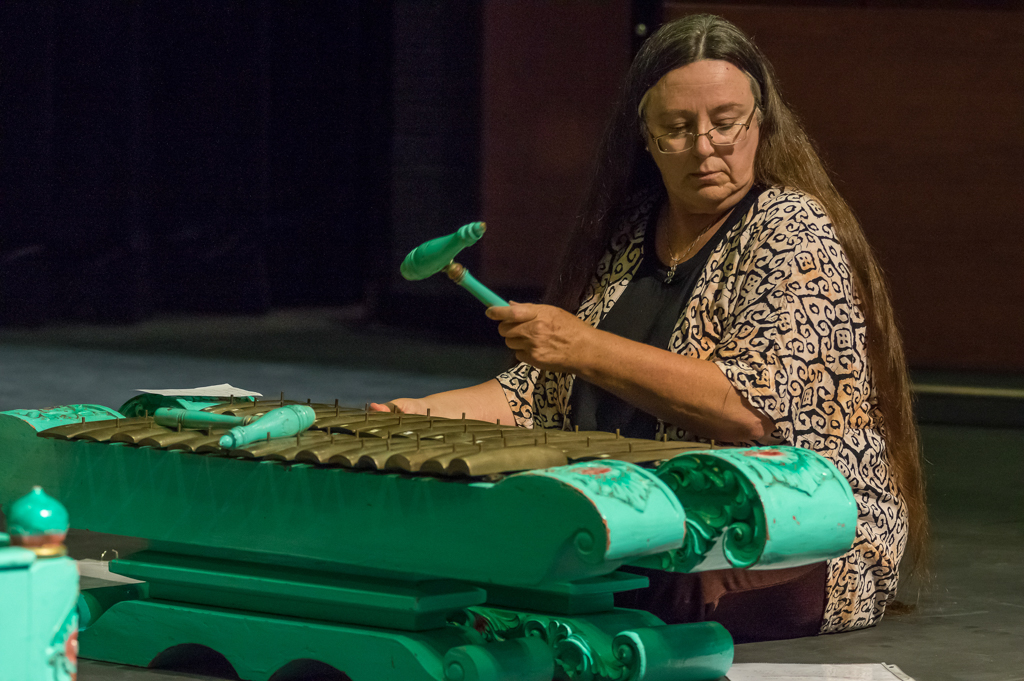 Kembang Sunda, a band led by Palomar professor Amy Hacker, performed traditional and contemporary Sundanese gamelan music from West Java, Indonesia at a concert in the Palomar College Howard Brubeck Theatre on Thursday October 6, 2016. Joe Dusel/The Telescope.