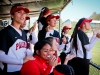 Players in the dugout cheer and chant for their team mates out on the field in the bottom of the fourth inning. The Comets won the game 15-6 in 5 innings against Imperial Valley on April 15. Photo by Michaela Sanderson/The Telescope