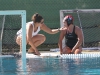 Assistant coach Mandy Simon is taking with Goalie Skylar Buckland during the Women's Water Polo game at the Wallace Memorial Pool on Oct. 11. Final score was Palomar 12 and San Diego Miramar 7. Julie Lykins / The Telescope
