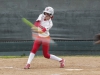 Palomar’s Summer Evans hits a blop base hit during the fourth inning against visiting Cerritos College April 21. The Comets beat the Falcons 9-1 and finished the year 33-3-1 (17-1 PCAC) and are ranked #1 in Southern California and #2 in the state. Philip Farry / The Telescope
