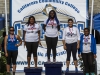 Palomar’s De’ondra Young (center) and Simone Everett (second from left) finished first and second in the hammer throw and shot put. Everett took first place in the discus and Young finished second during the Pacific Coast Athletic Conference Track and Field Championship held at Mesa College Apri 18. Philip Farry / The Telescope.