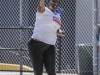 Palomar’s De’ondra Young launches the shot put during the Pacific Coast Athletic Conference Track and Field Championship held at Mesa College April 18. Young won the event with a throw of 37feet. Philip Farry / The Telescope.