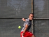 Palomar College Tennis player Evan Davis won his Singles match against visiting San Diego City College, Feb 19. Photo by Dirk Callum/ The Telescope