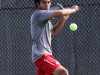 Palomar College's Jonathan Rodriguez won both his Singles and his Men's Doubles games against San Diego City College, Feb 19. Photo by Dirk Callum/ The Telescope