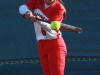 Palomar outfielder Kristen George hits an RBI double to drive in Keilani âKKâ Fronda in the 4th inning to put Palomar up 4-1 against Citrus College on Feb 25 at Palomarâs softball field. The Comets picked up their 8th win in a row to improve their record to 9-1 on the season in their 4-1 win over the Owls. Scott Colson/The Telescope