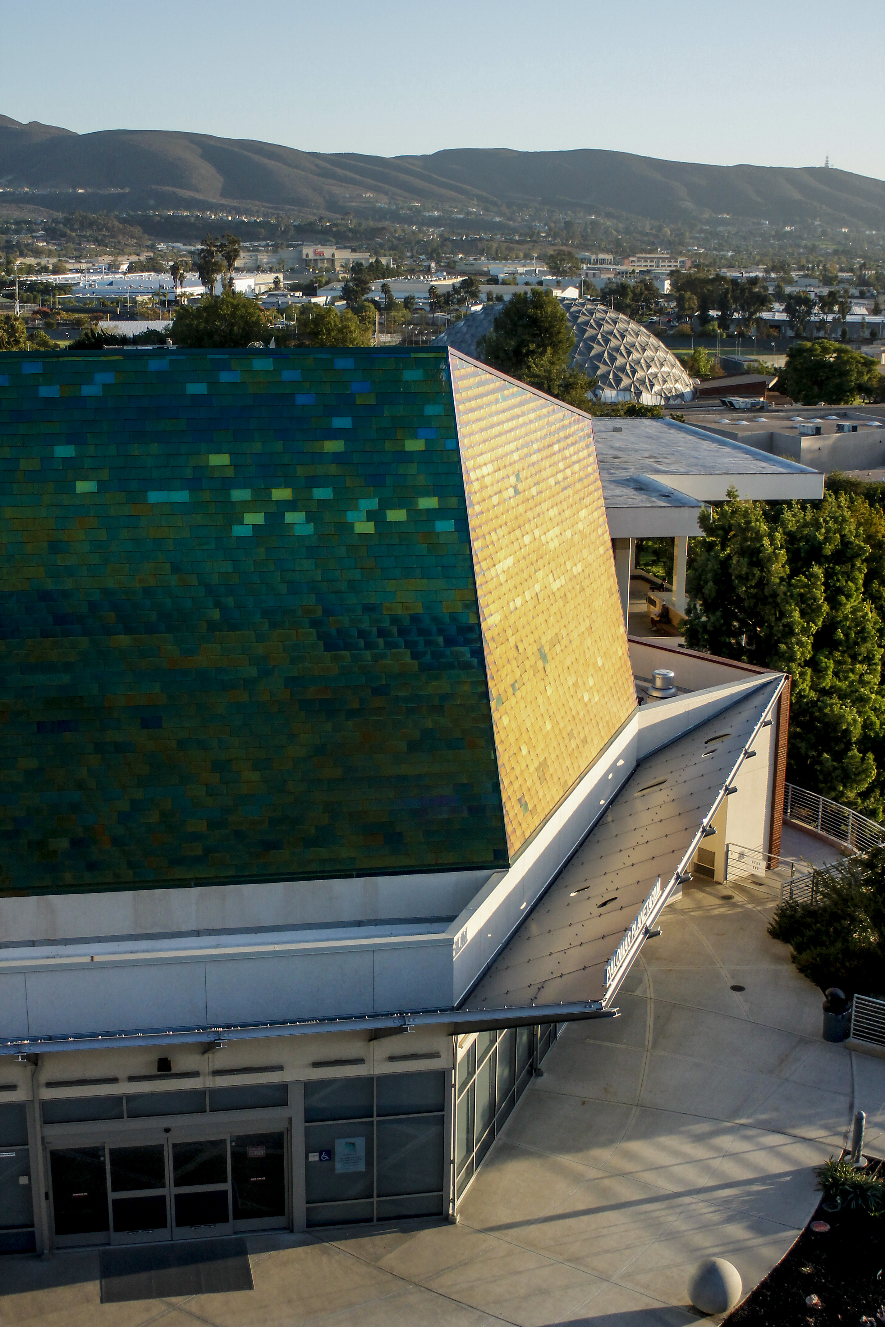 The setting sun lights up Palomar College's Planetarium, September 29, 2014. Angela Marie Samora/The Telescope