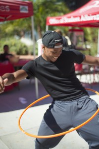 Sophomore MJ Bailey ,20, hula hoops during the Comet Celebration in the quad at Palomar College on October 22, 2014. the Comet Celebration is a Two-day event hosted by the Associated Student Government (ASG). Photo : Casey Cousins/ The Telescope