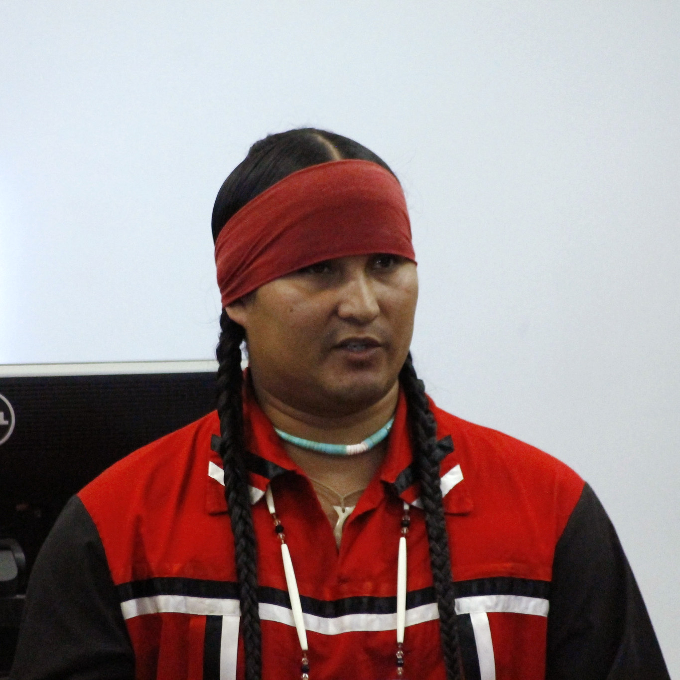Jacob Alvarado speaks at California Indian Days at the American Indian Studies department.