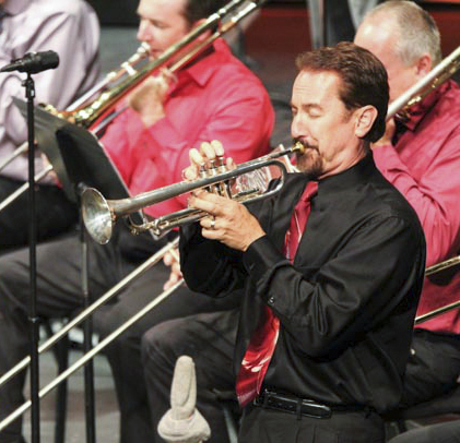 Palomar College Music director Paul Kurokawa Plays a during “Big Swing Face: A Tribute to Buddy Rich” at the Howard Brubeck Theatre on Sept. 26 2014. (Philip Farry/The Telescope)