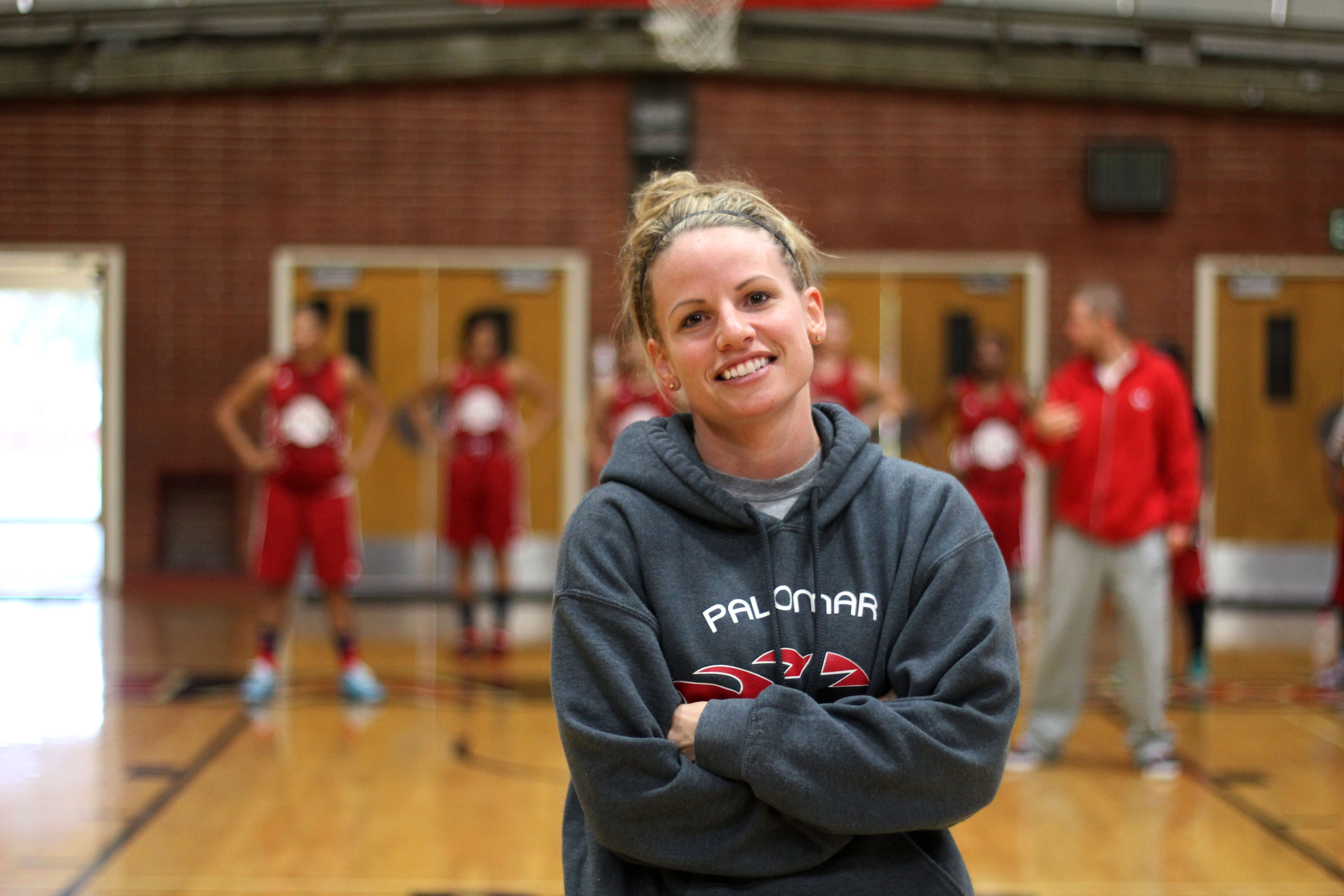 Palomar College women’s basketball Head Coach Leigh Marshall on during the teams afternoon practice in the Dome on Dec. 3, 2014. (Brian O’Malley/The Telescope)